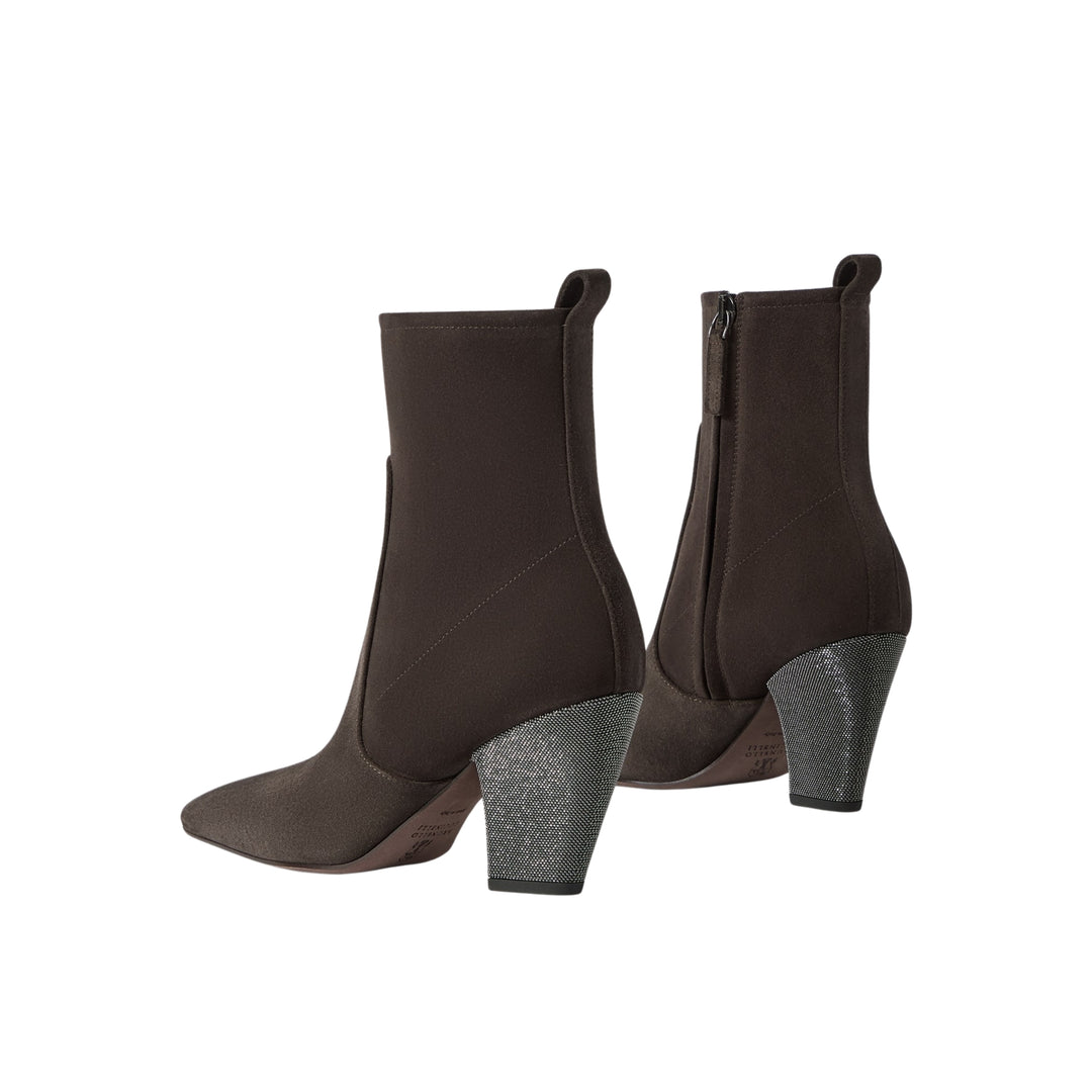 SUEDE CITY BLOCK HEEL WITH MONILI - 8 CM