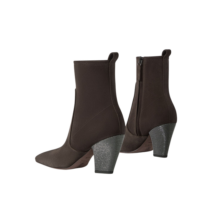 SUEDE CITY BLOCK HEEL WITH MONILI - 8 CM