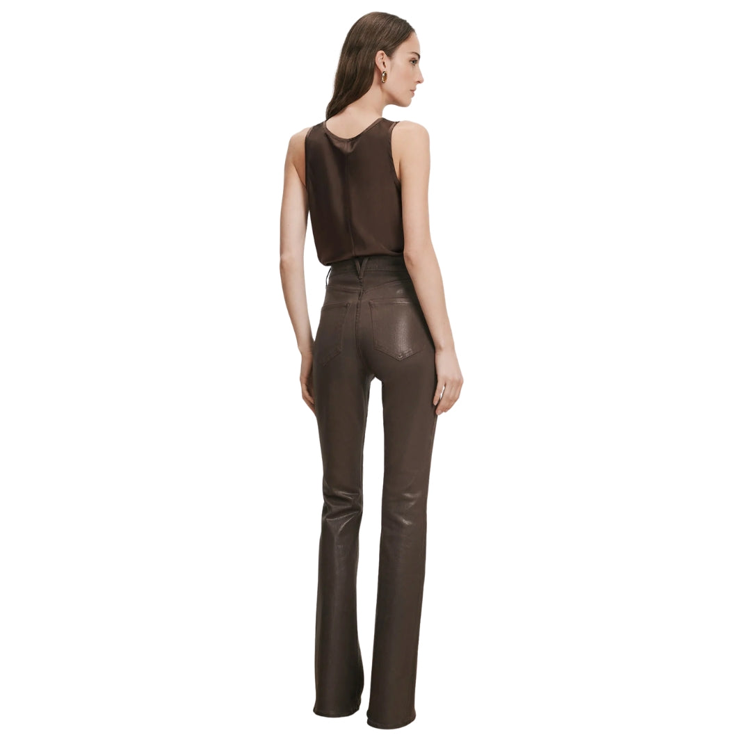 Sabrina Silk-Blend Tank Top in Dark Brown