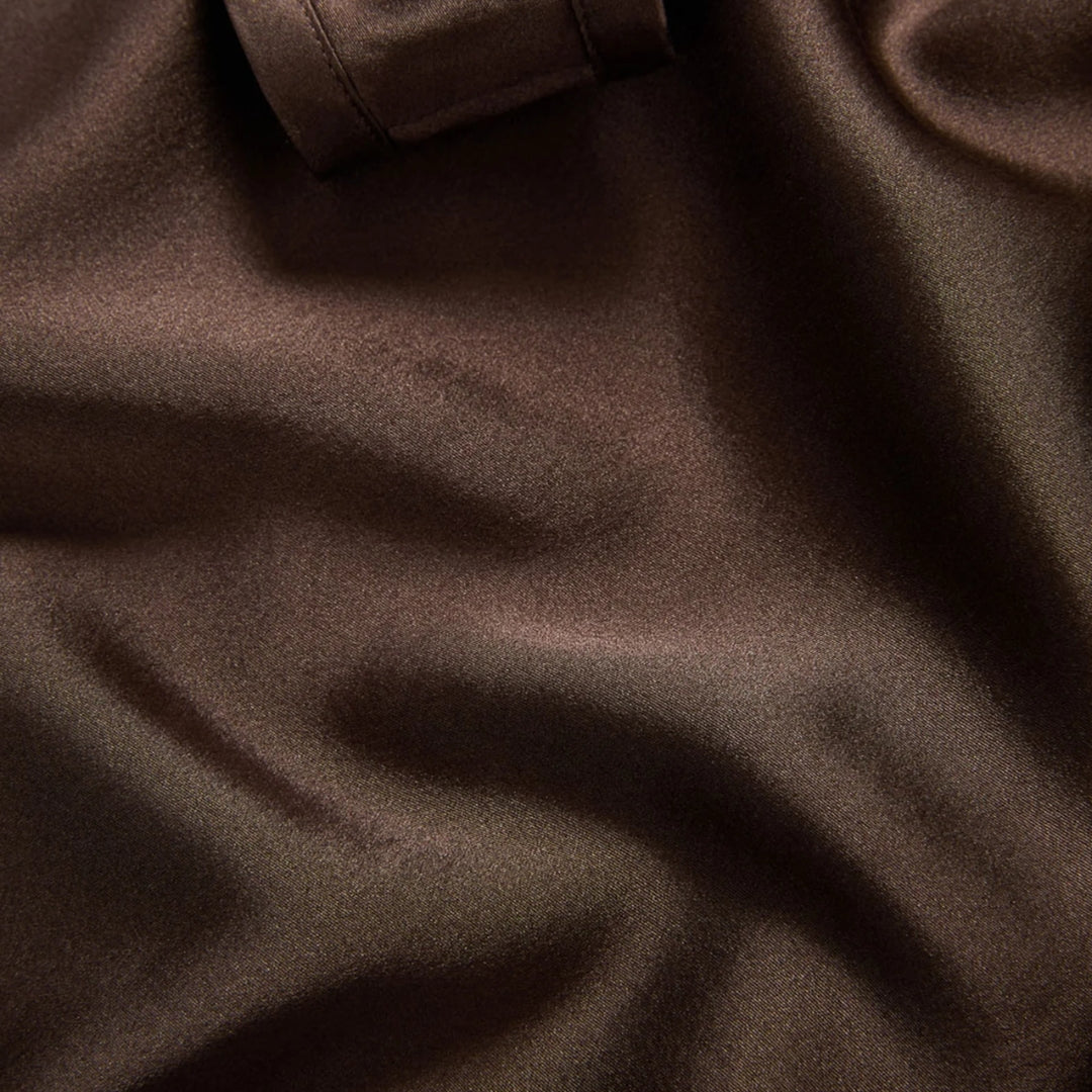 Sabrina Silk-Blend Tank Top in Dark Brown