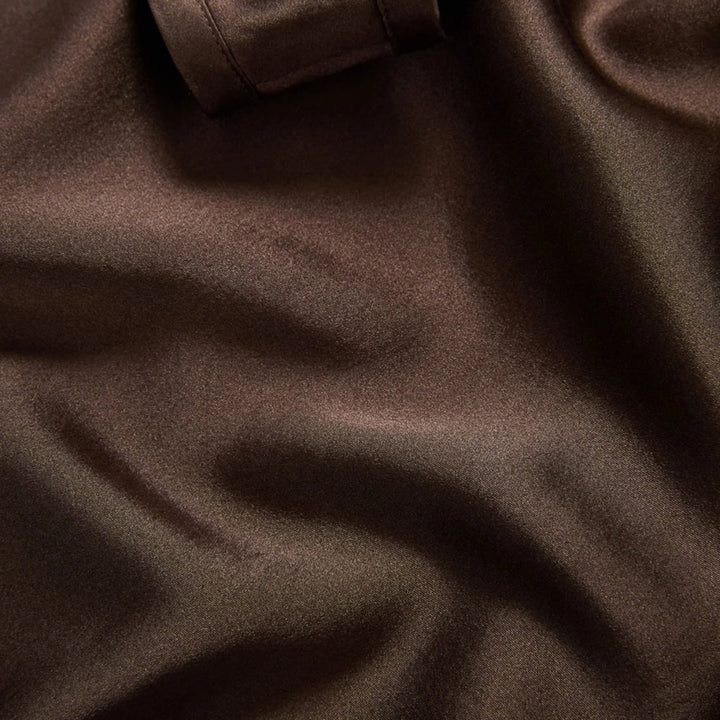 Sabrina Silk-Blend Tank Top in Dark Brown