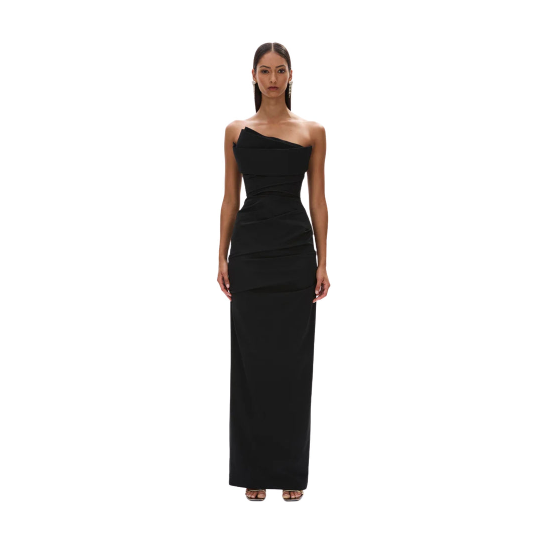 Salma Strapless Gown in Black