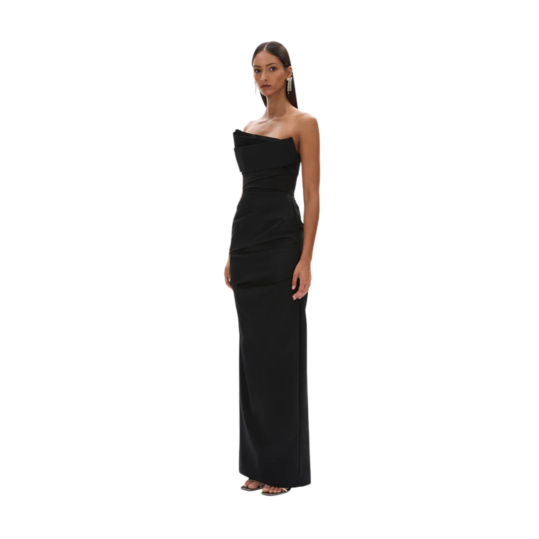 Salma Strapless Gown in Black