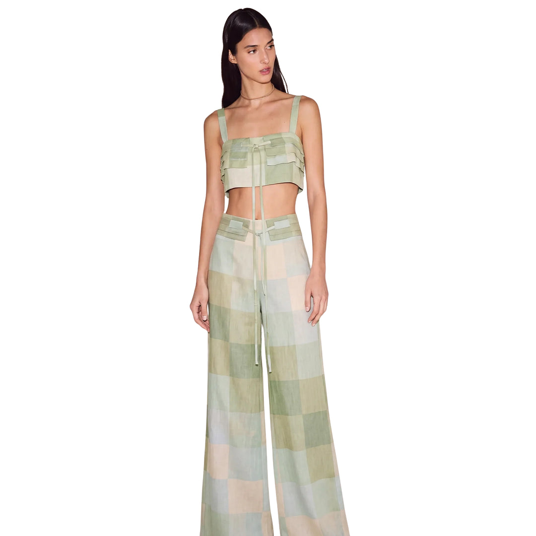 San Andrez Linen Pant in Green