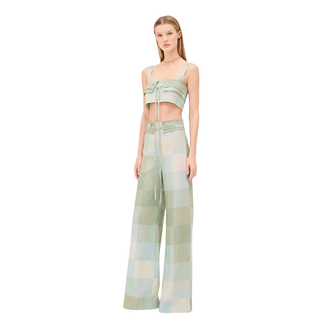 San Andrez Linen Pant in Green