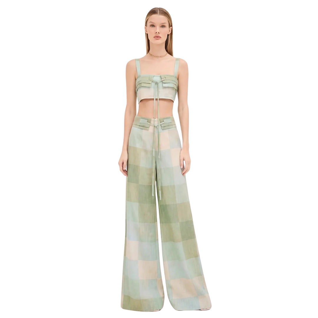 San Andrez Linen Pant in Green