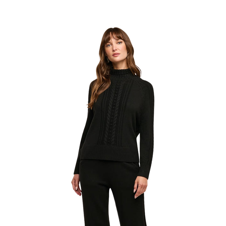 Sandrina Cable Turtleneck in Black