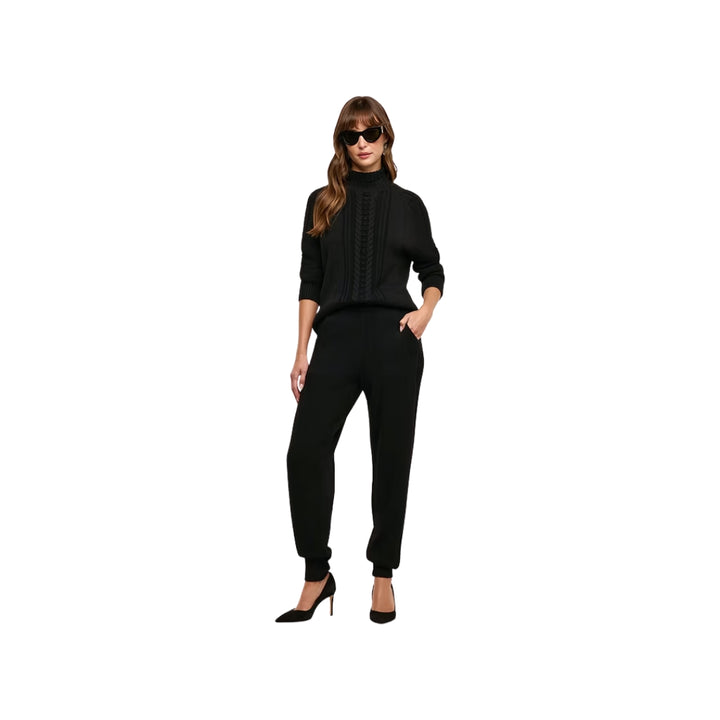 Sandrina Cable Turtleneck in Black