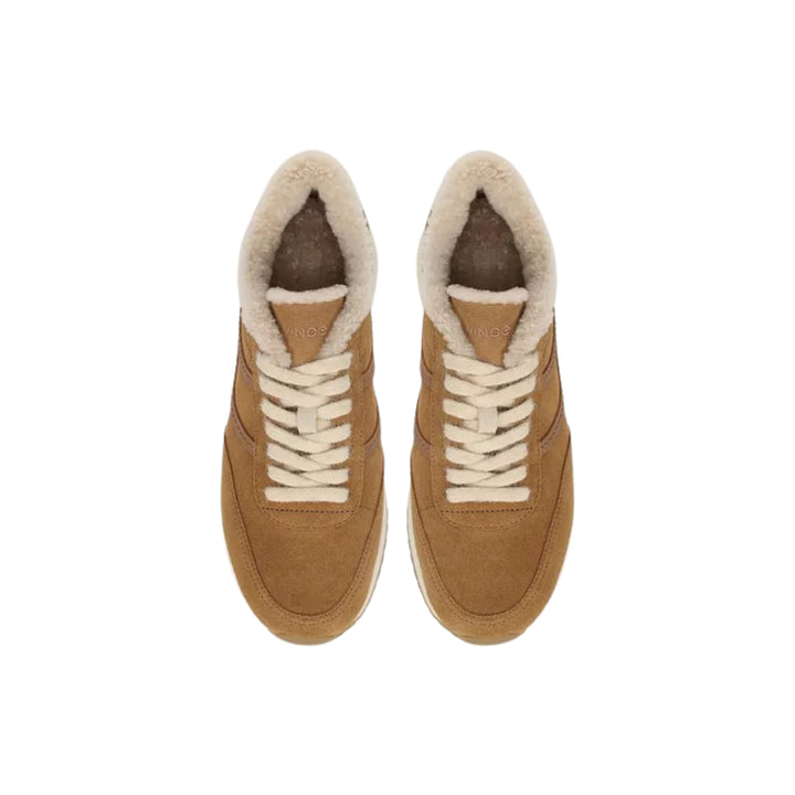 Santa Monica Shearling Sneaker in Honey Brown