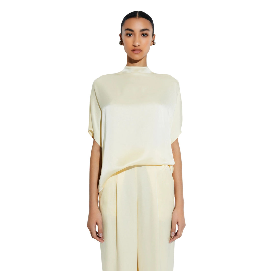 Satin Cape Tee, Ecru 121