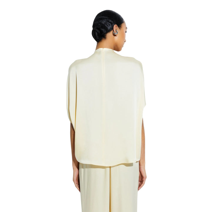 Satin Cape Tee, Ecru 121