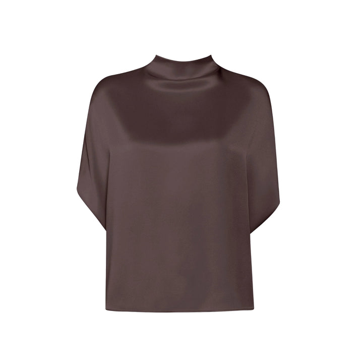 Satin Cape Tee, Mocha 906