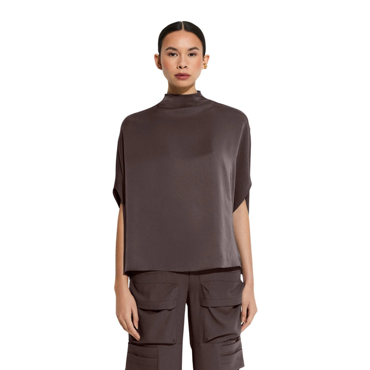 Satin Cape Tee, Mocha 906