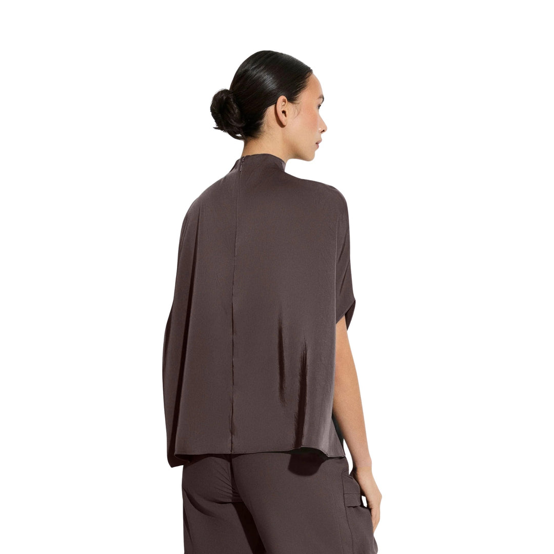 Satin Cape Tee, Mocha 906