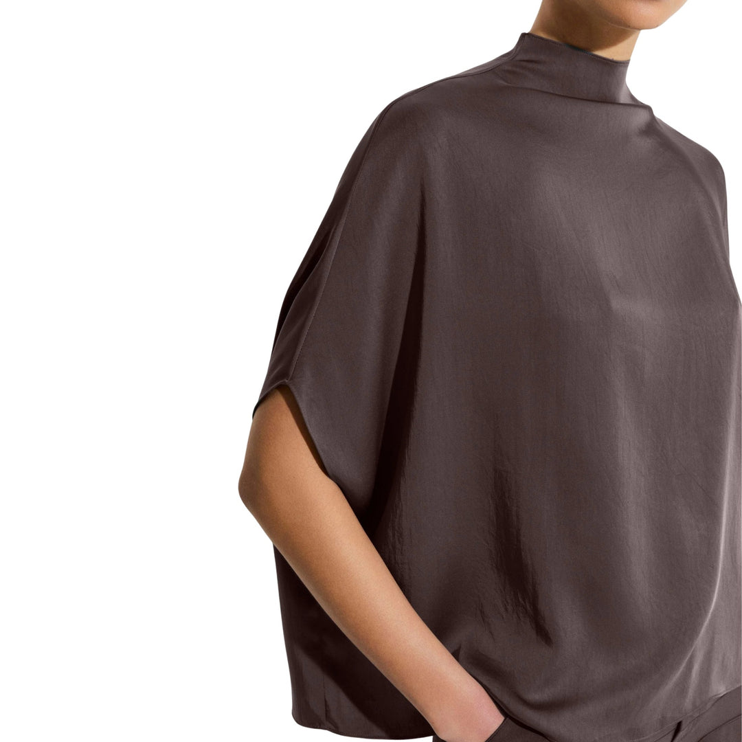 Satin Cape Tee, Mocha 906