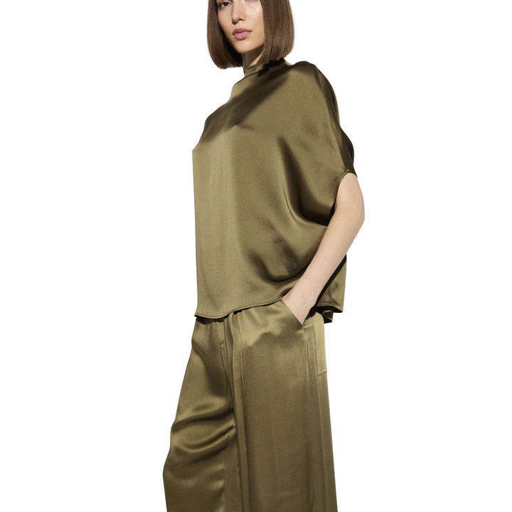 Satin Cape Tee, Oat 214