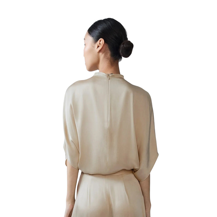 Satin Cape Tee in Sand