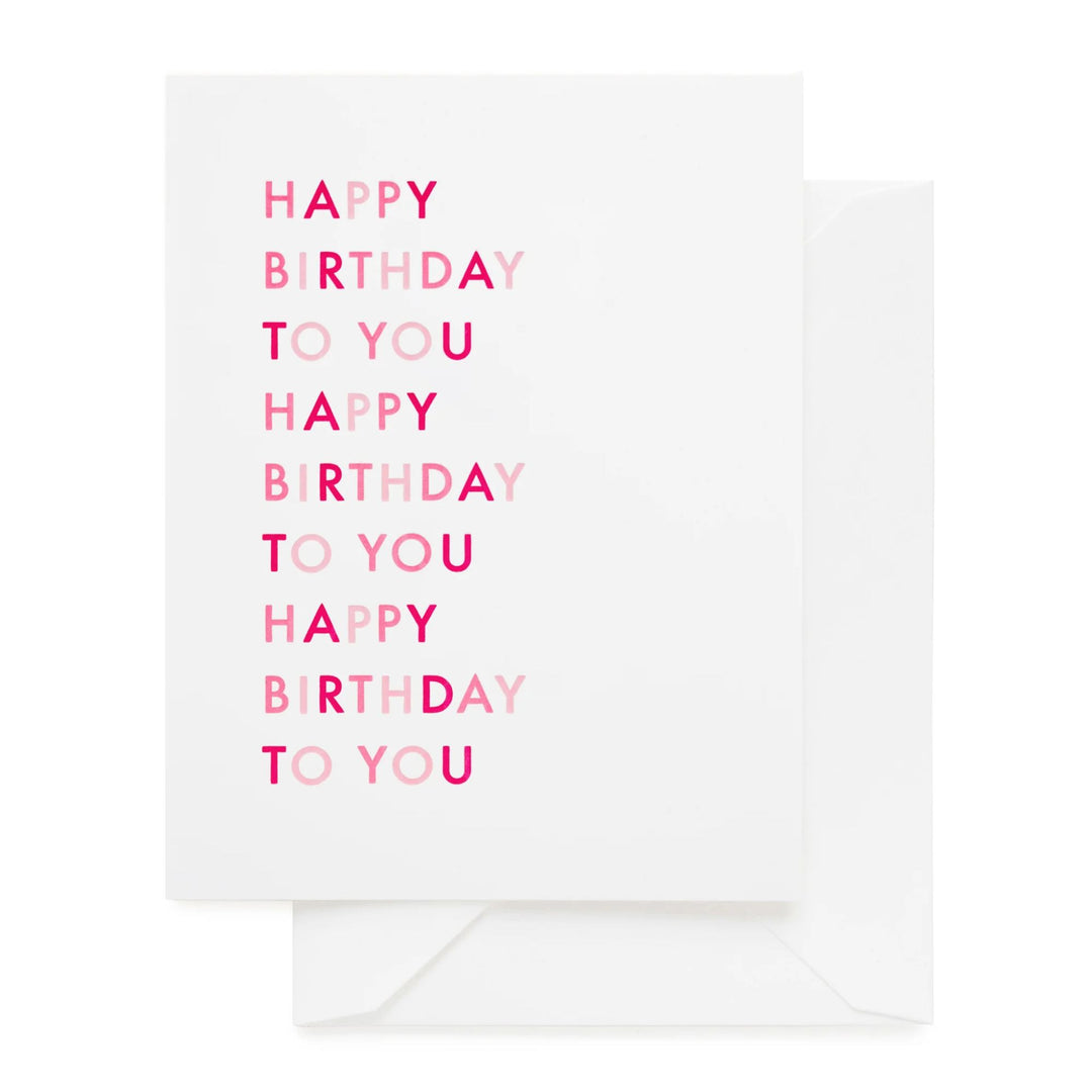 Happy Birthday To You, Pink Card