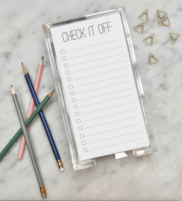 Check It Off: Acrylic Jotter Tray with Paper - Dusty Rose -  -