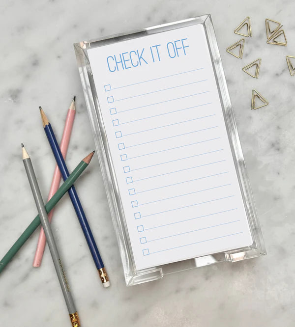 Check It Off: Acrylic Jotter Tray with Paper - Dusty Rose -  -