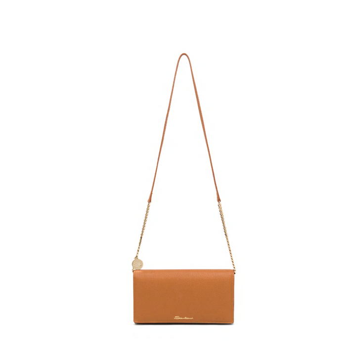 Brown Leather Wallet-on-Chain Bag