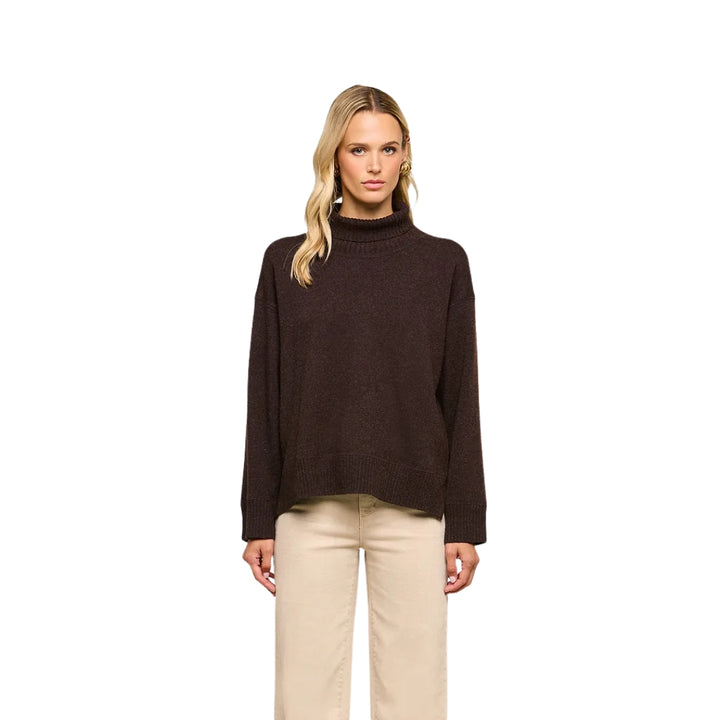 Selwyn Oversized Turtleneck in Chocolate