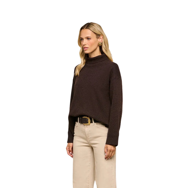 Selwyn Oversized Turtleneck in Chocolate