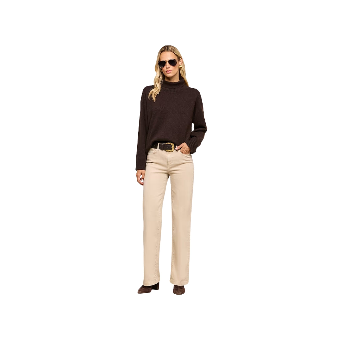 Selwyn Oversized Turtleneck in Chocolate
