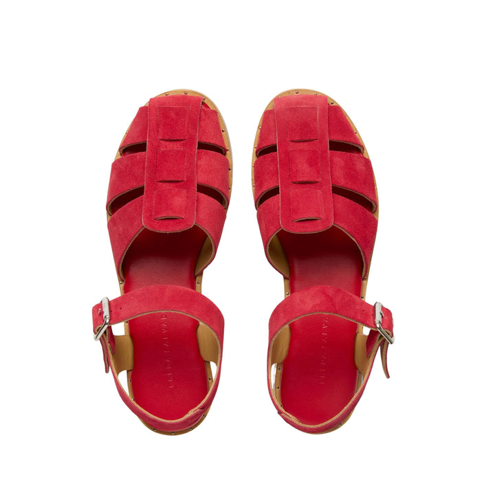 SERA FISHERMAN SANDAL Crimson Suede