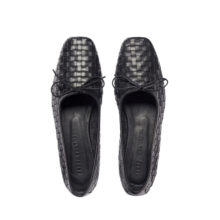 JADA SQUARE TOE BALLET FLAT Black