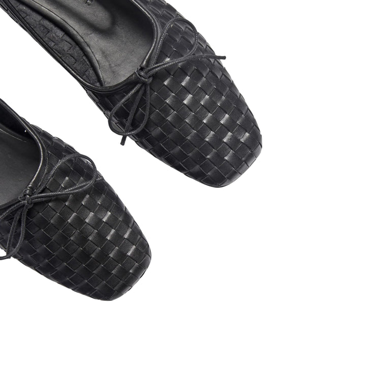 JADA SQUARE TOE BALLET FLAT Black