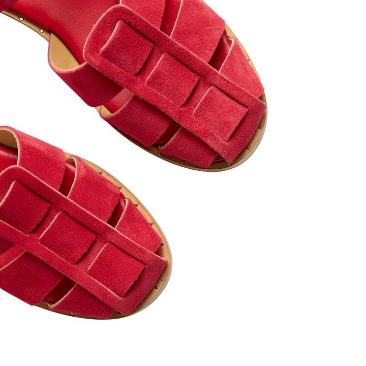SERA FISHERMAN SANDAL Crimson Suede
