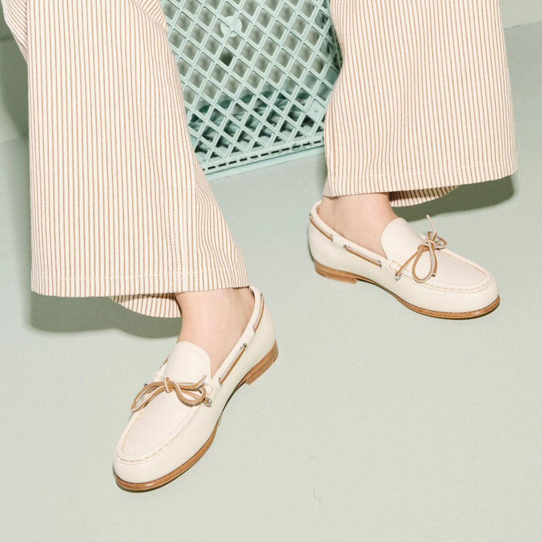 MORGAN BOAT SHOE Bone Calf