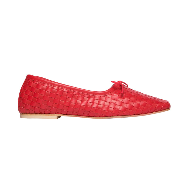 JADA SQUARE TOE BALLET FLAT Red