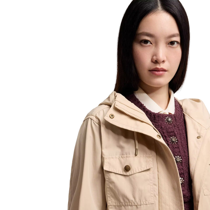 Serin Short Parka in Beige