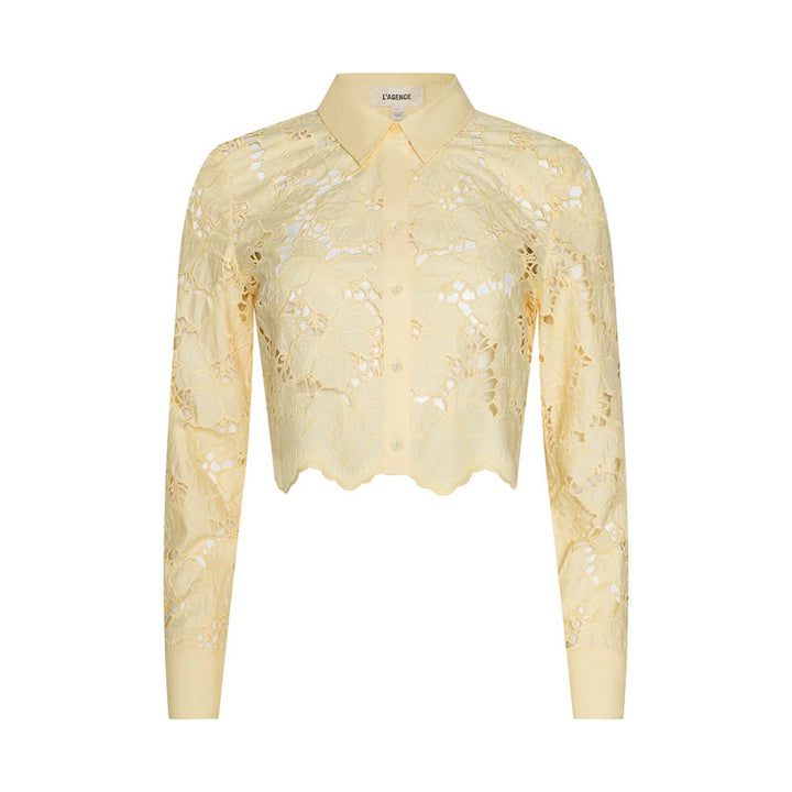 Seychelle Cropped Buttondown in Lemon Sorbet