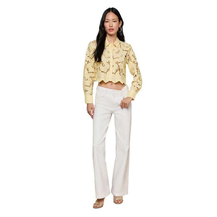 Seychelle Cropped Buttondown in Lemon Sorbet