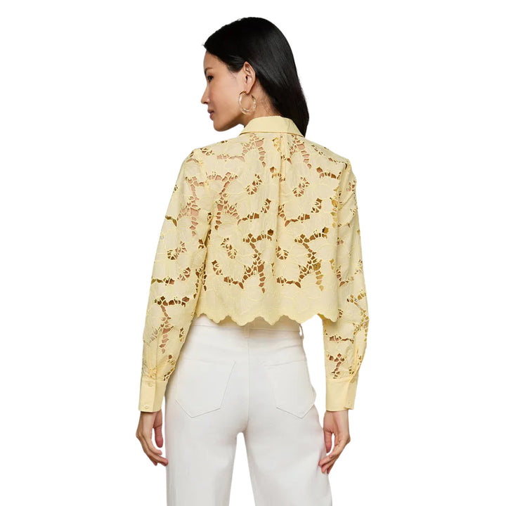 Seychelle Cropped Buttondown in Lemon Sorbet