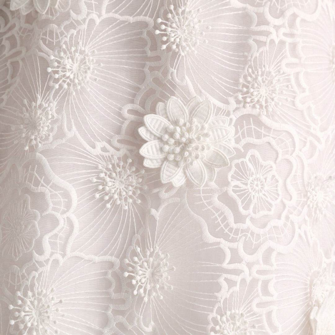 Sheer Meadow Skirt in Pure White