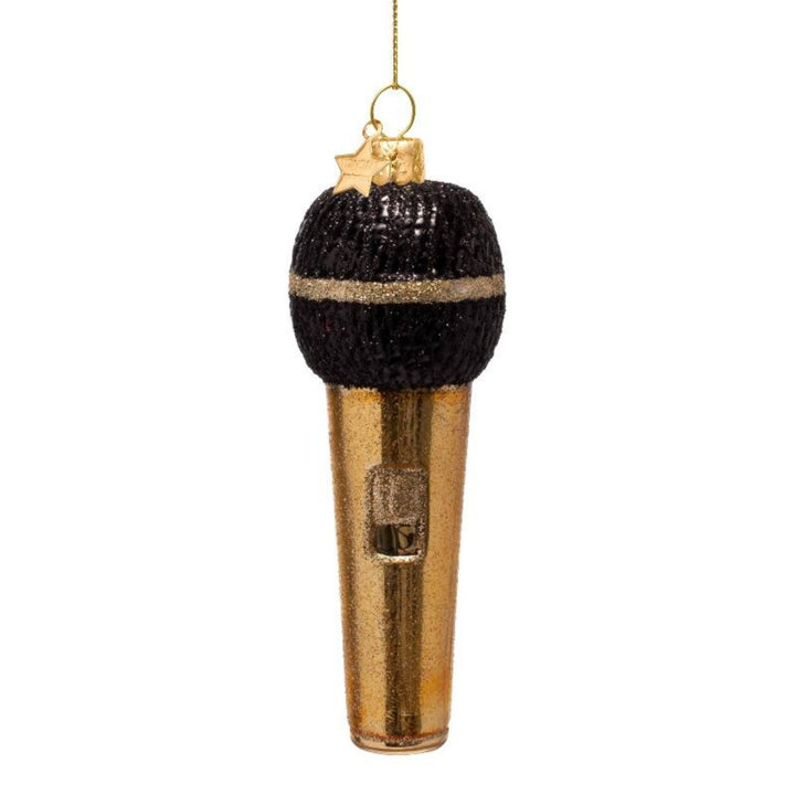 Shiny Gold Microphone Ornament