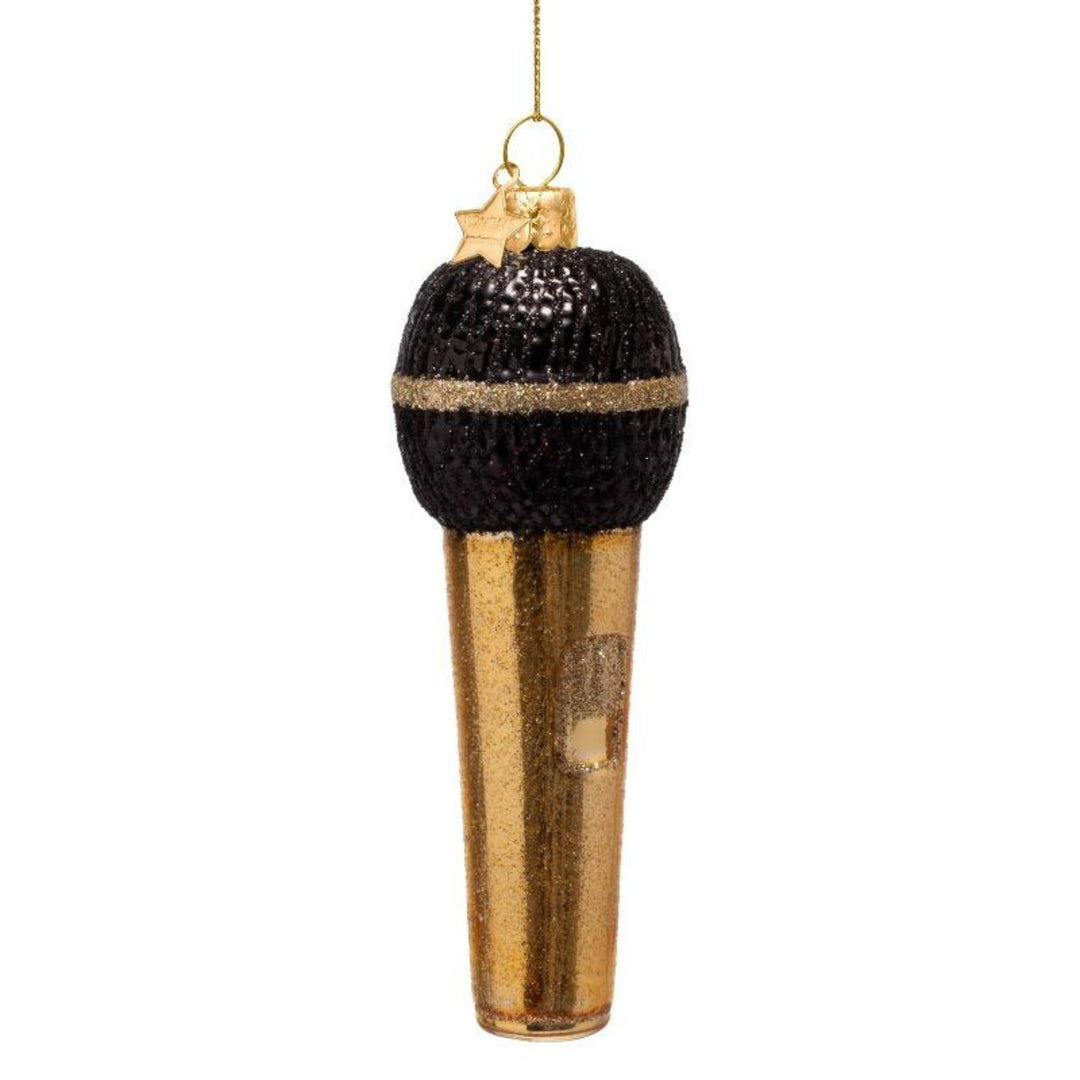 Shiny Gold Microphone Ornament