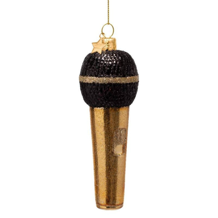 Shiny Gold Microphone Ornament