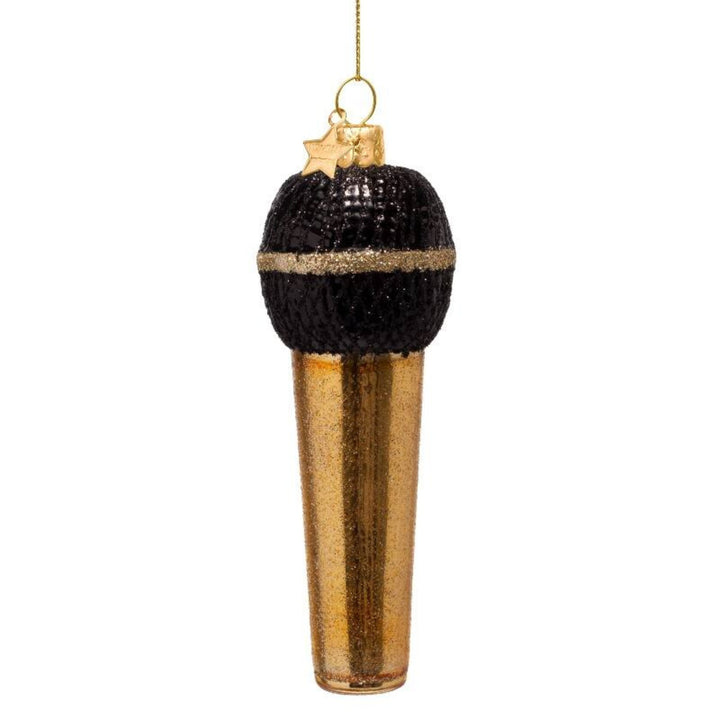 Shiny Gold Microphone Ornament