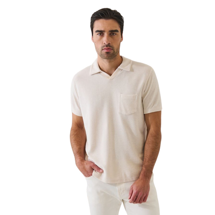 Short Sleeve Beach Terry Johnny Collar Polo