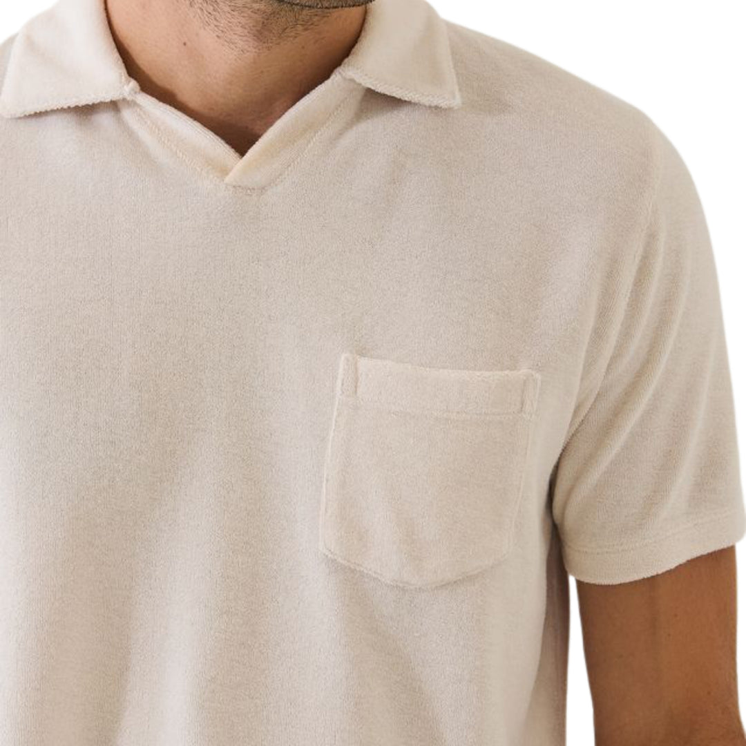 Short Sleeve Beach Terry Johnny Collar Polo