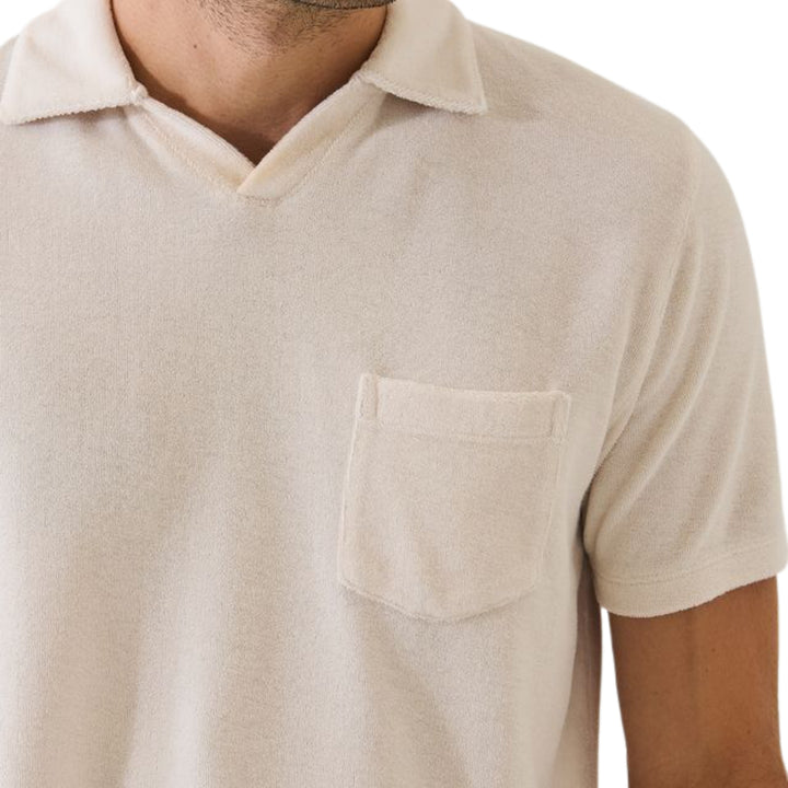 Short Sleeve Beach Terry Johnny Collar Polo