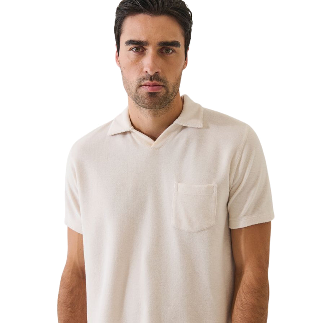 Short Sleeve Beach Terry Johnny Collar Polo