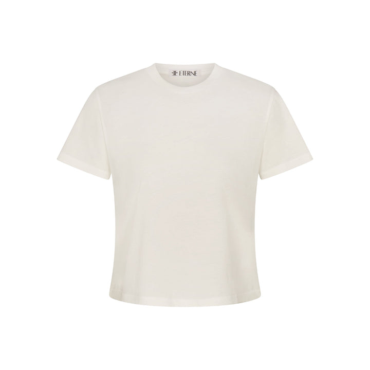 Short Sleeve Boxy Tee in Ivory