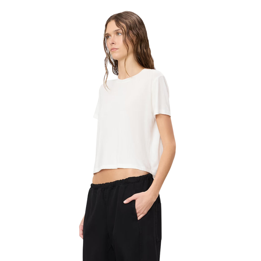 Short Sleeve Boxy Tee in Ivory
