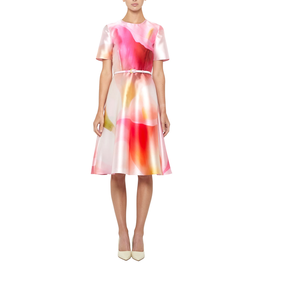 Short Sleeve Knee Length Fit & Flare Dress in Pink Multi – Prabal Gurung